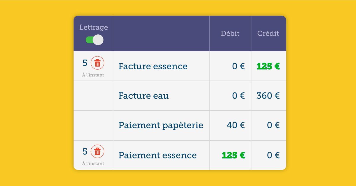 Lettrage des écritures comptables